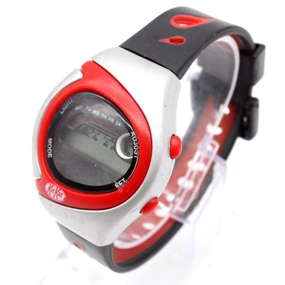 Vintage Kit Kat Digital Watch Mens Gray Stainless Steel Retro Alarm Rare 90's - Picture 4 of 9